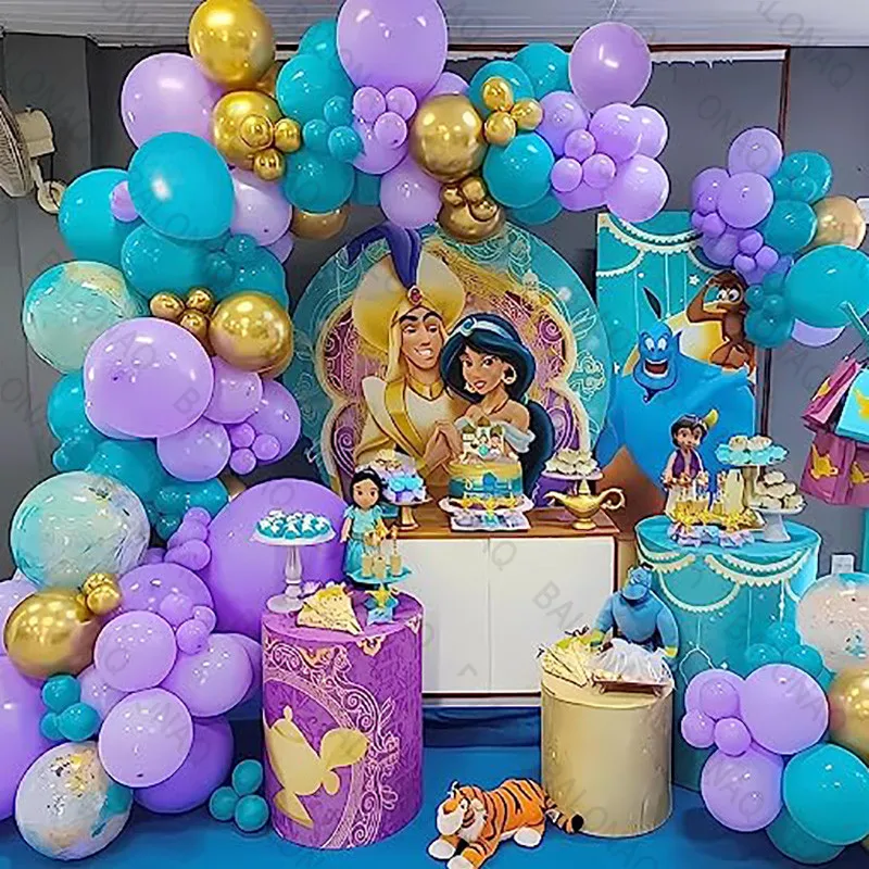 Disney Princess Jasmine Foil Balloon Birthday Party Supplies Baby Shower Welcome Decoration Ballon Arch Home Decor Girl Gift