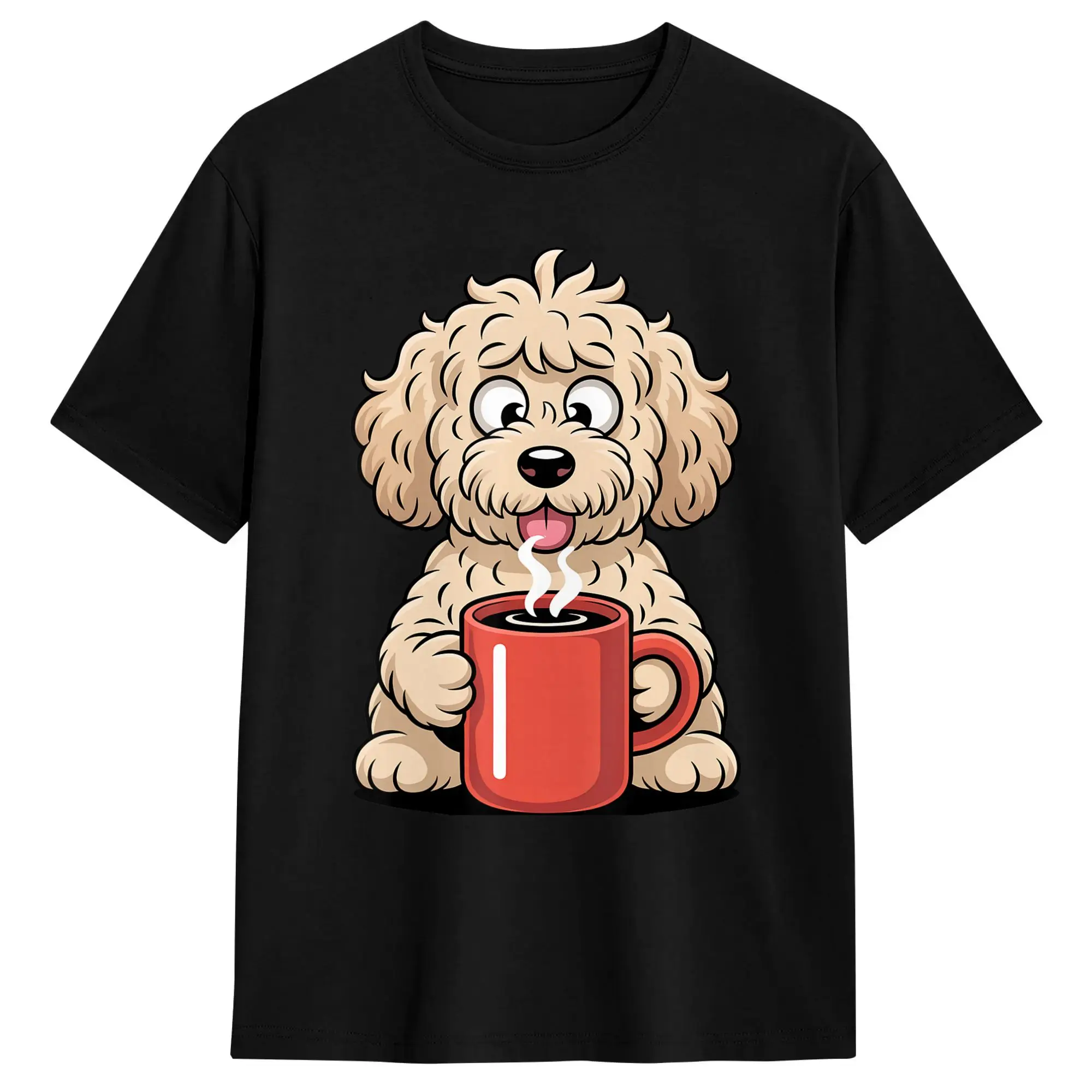 Camiseta extragrande de verano Doodle Coffee Club Goldendoodle Pet Lover Coffee and Doodles, camiseta para hombre, camisetas de manga corta