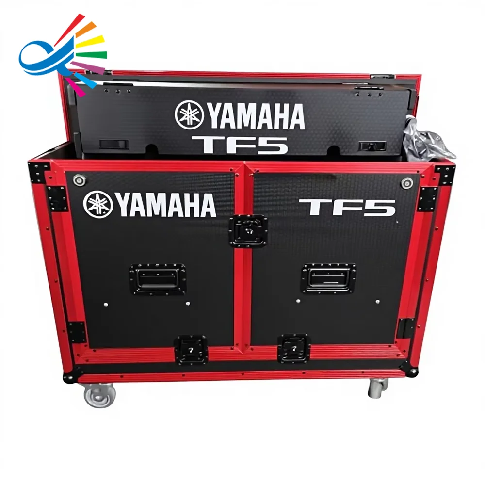 Guangzhou Factory Custom Black Plywood Red Aluminum Flip Mixer Flight Case For Tf5 Console