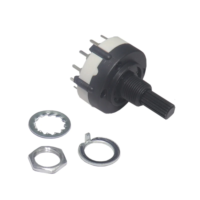 【2PCS】RS26 1/2/3/4 Pole Position 3/4/6/12 Selectable Band Rotary Channel Selector Switch Single Deck Rotary Switch Band Selector