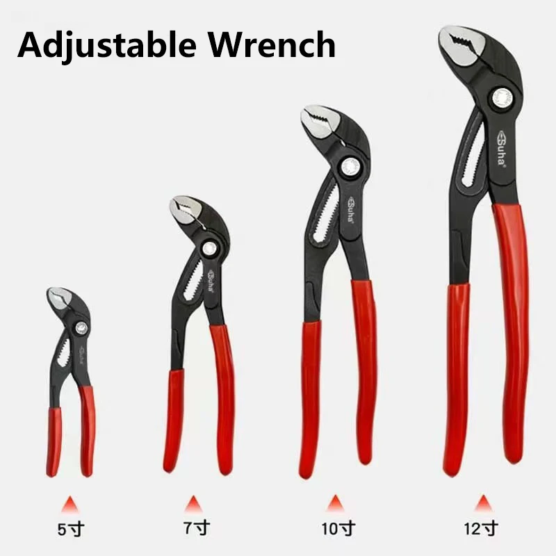 

7/10/12 дюймов полумесяцевый ключ, разводной ключ, мини-регулируемый большой отверстий, плоскогубцы для водопроводных труб для ванной комнаты, бытовые сантехнические инструменты