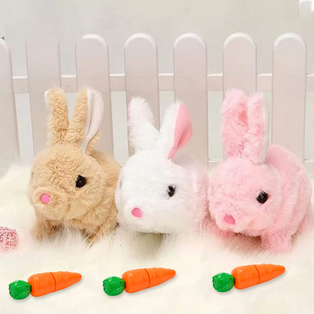 Zając wielkanocny zabawka pluszowy królik wielkanocne elektroniczne interaktywna zabawka króliczki mogą chodzić i rozmawiać z dźwiękami i ruchami na prezent