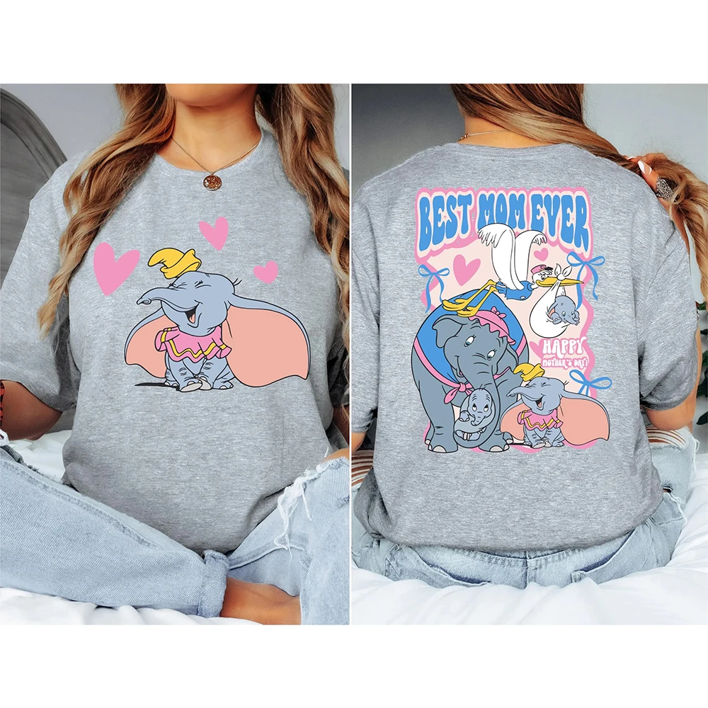 2025 ديزني جديد المرأة عادية موضة مريحة تي شيرت أفضل أمي على الإطلاق دامبو قميص ديزني دامبو ماما تي شيرت WDW Moms رحلة المحملة