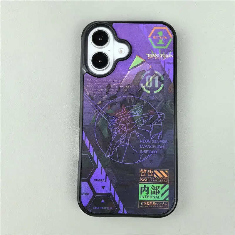 Cartoon Anime EVA Neon Genesis Evangelion 3D Illusion Phone Case MagSafe Suitable for New Apple iPhone 16Pro/15ProMax/14/13/12