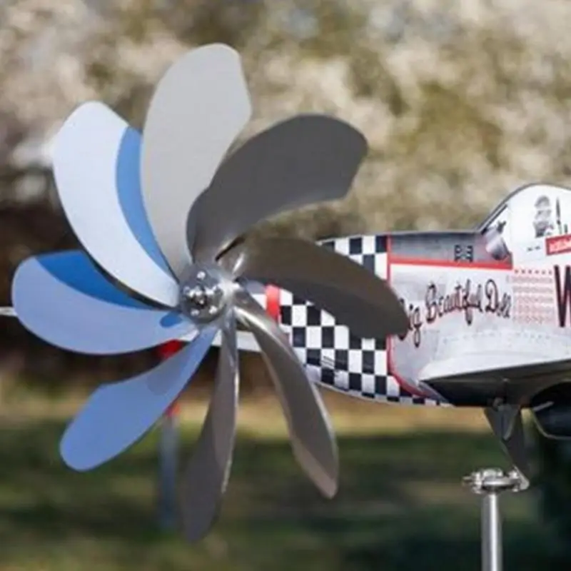 Aircraft wind vane metal stainless steel wind vane garden ornament patio windmill garden patio Wind  Powered Garden Decor ﻿