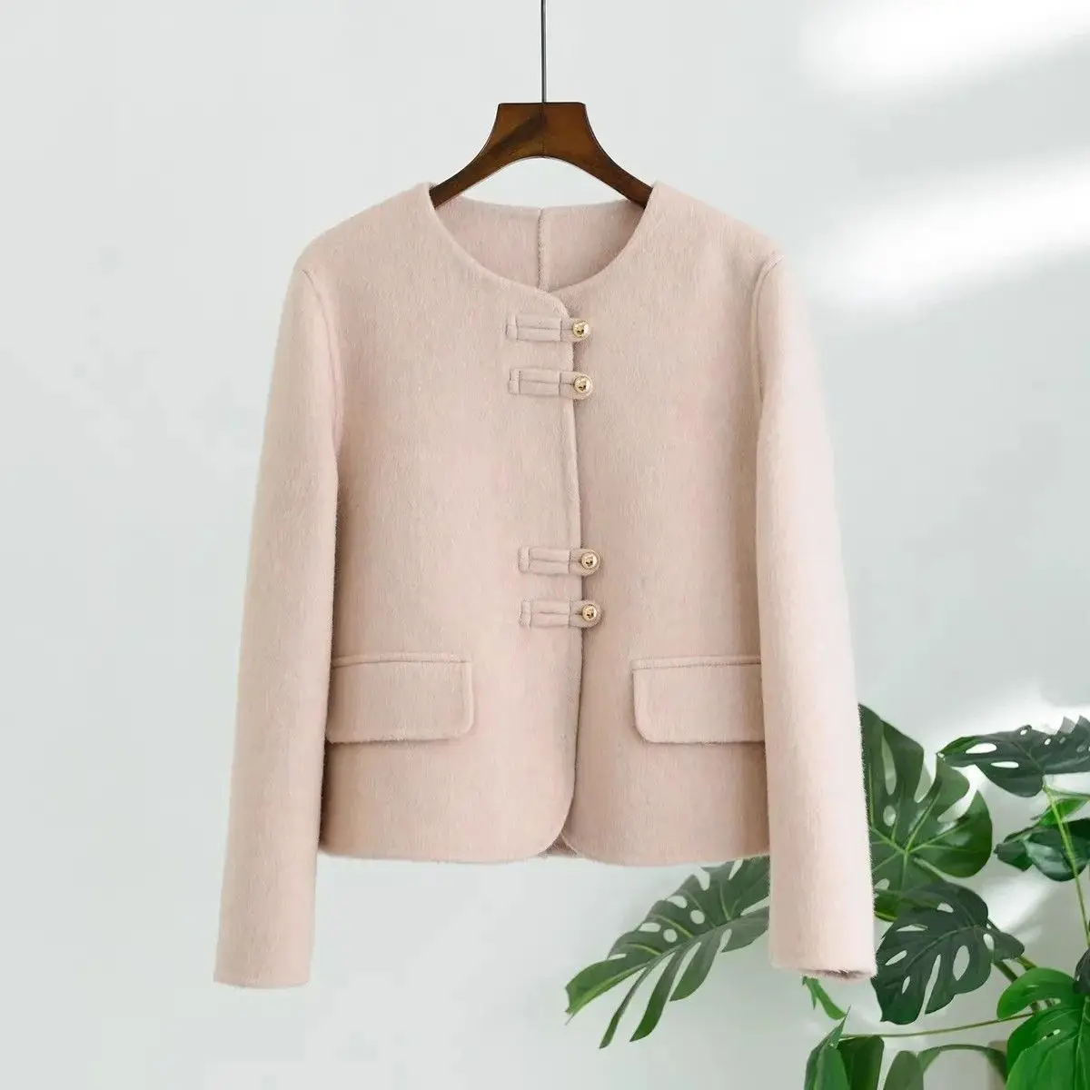 Spring and Autumn New Women's Woolen Coat Commuting Fashion Short Woolen Top