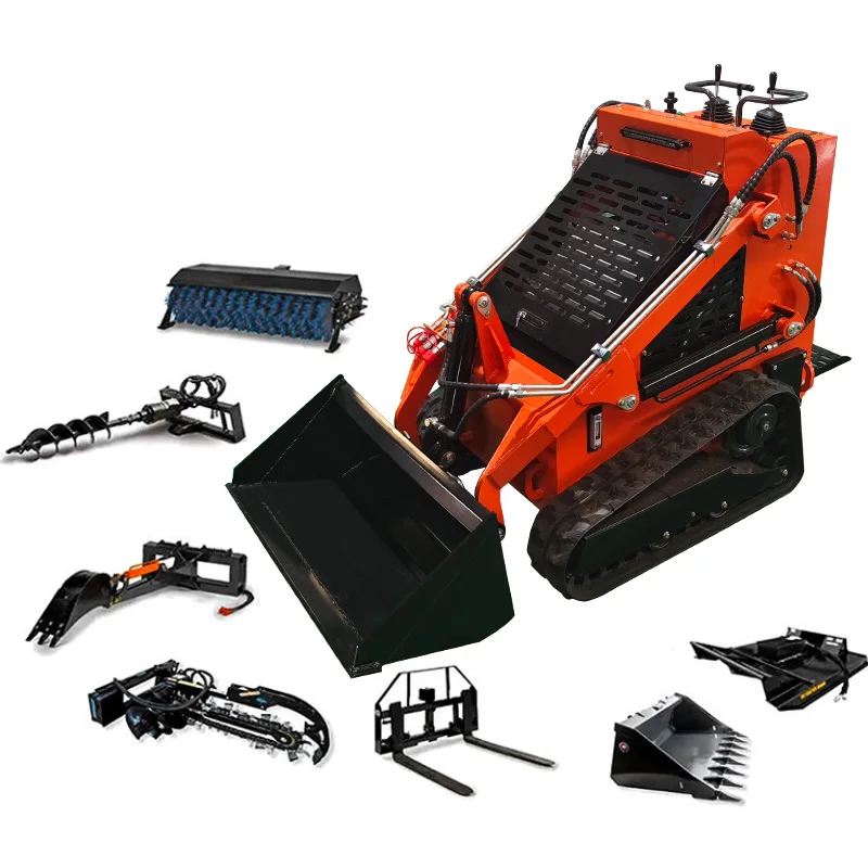 Mini Skid Steer Loader with EPA Engine Multifunctional Farm Crawler Mini Loader Free Shipping Cheap Price 1-Year Warranty
