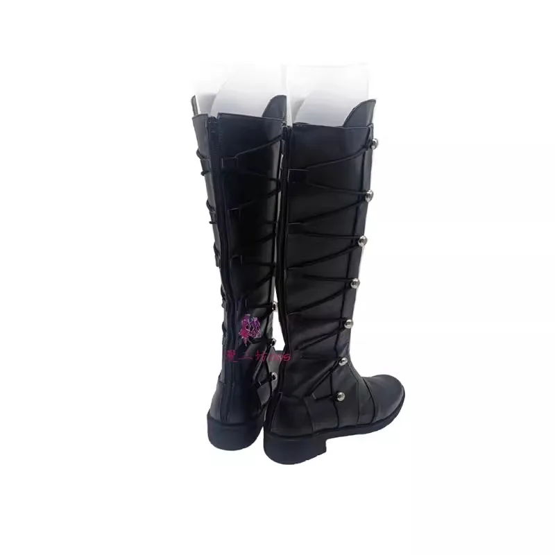 Chaussures de Costume de Cosplay du seigneur des mystères Leonard Mitchell, bottes en Faux cuir faites à la main