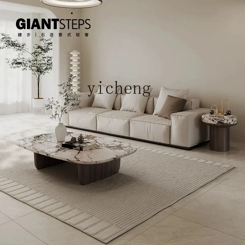Extreme Coffee Table Simple Modern Light Luxury Model Room Living Room Art Stone Natural Marble-X31