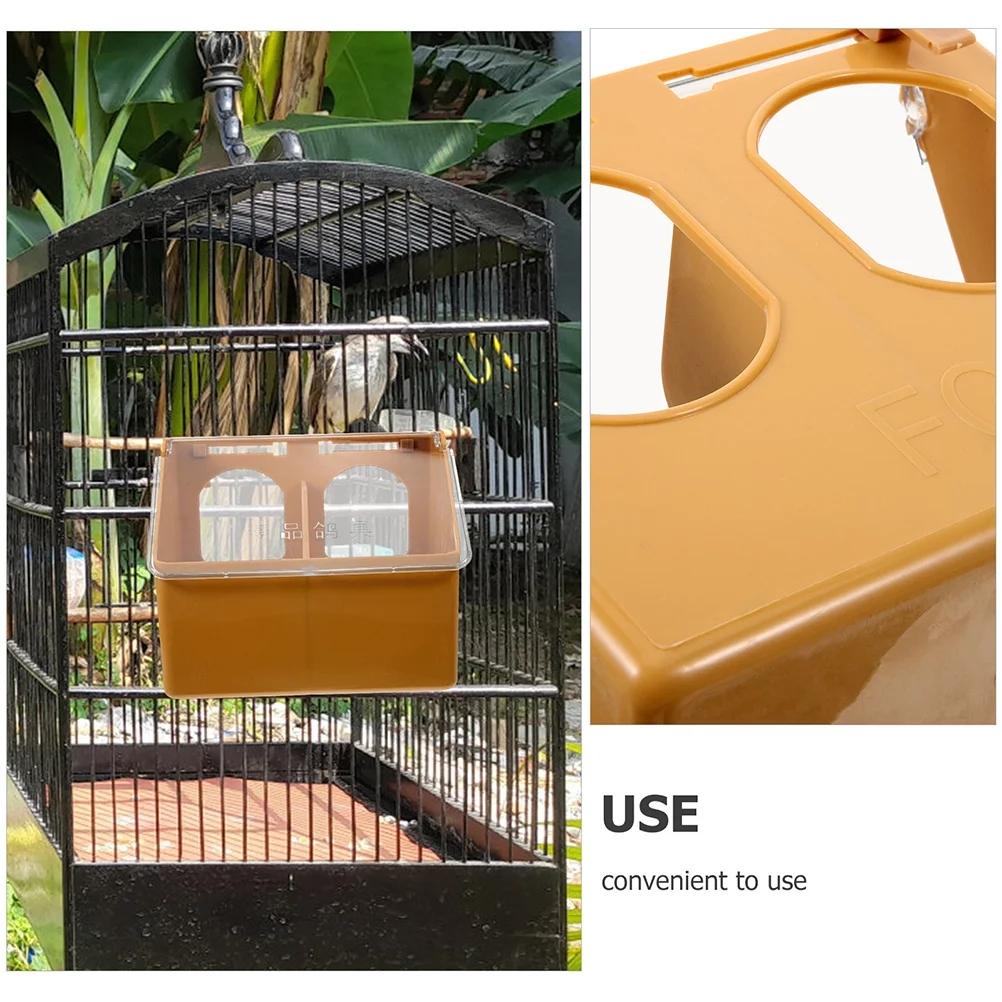 

2Pcs Bird Cage Food Holder Hanging Feeder Box Sift-Proof Parrot Food Container Bird Feeding Tool Quail Pigeon Quail Feeder