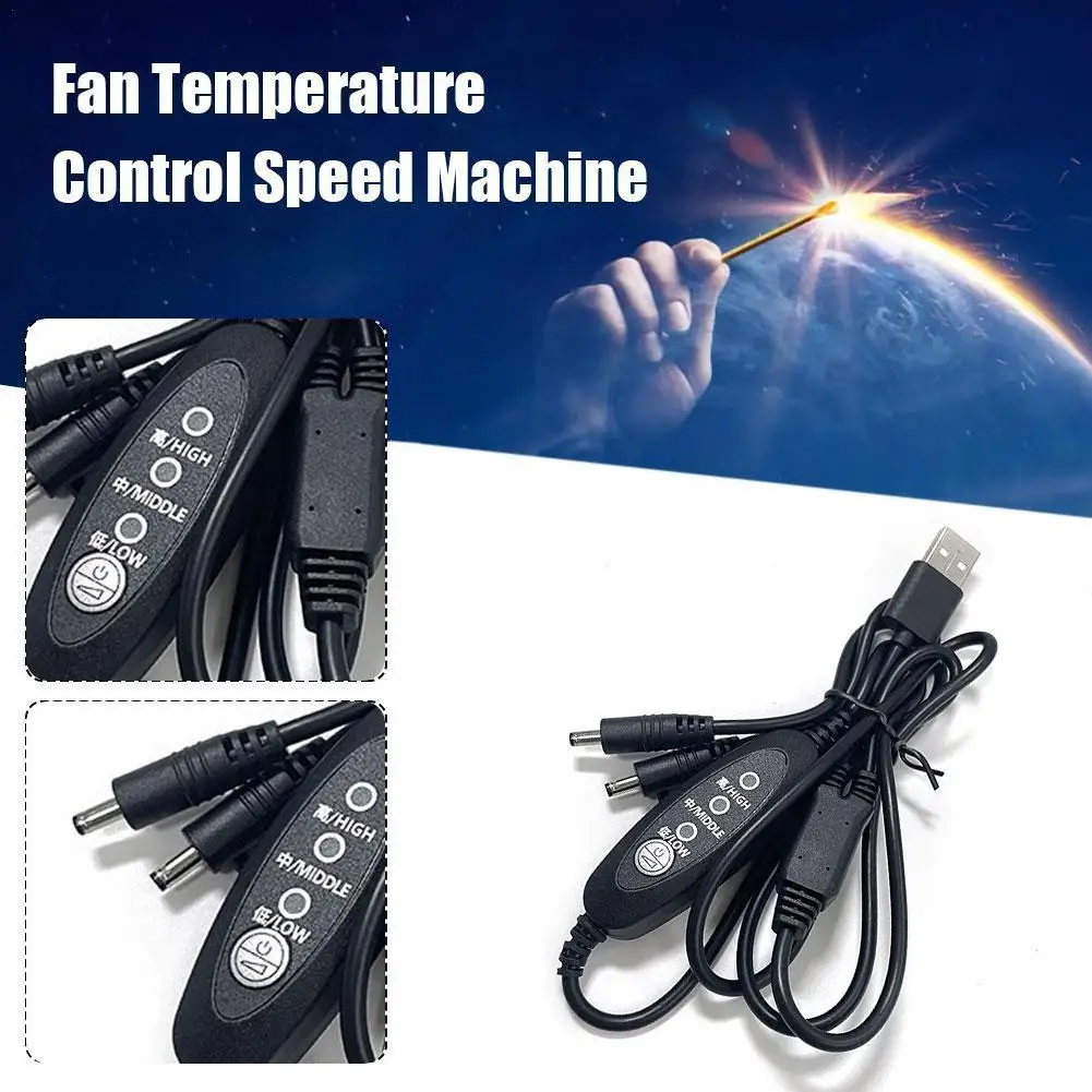 Work Clothes Fan USB Cable 3 Stage Wind Power Adjustment Cooling Clothes Fan Control Cable Dropshipping