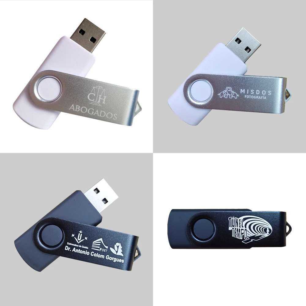 50 개/몫 USB 스틱 미니 펜 드라이브 USB 플래시 드라이브 4GB 2GB 1GB Pendrive 64gb 32gb 16gb 금속 디스크 Cle USB 무료 사용자 정의 로고