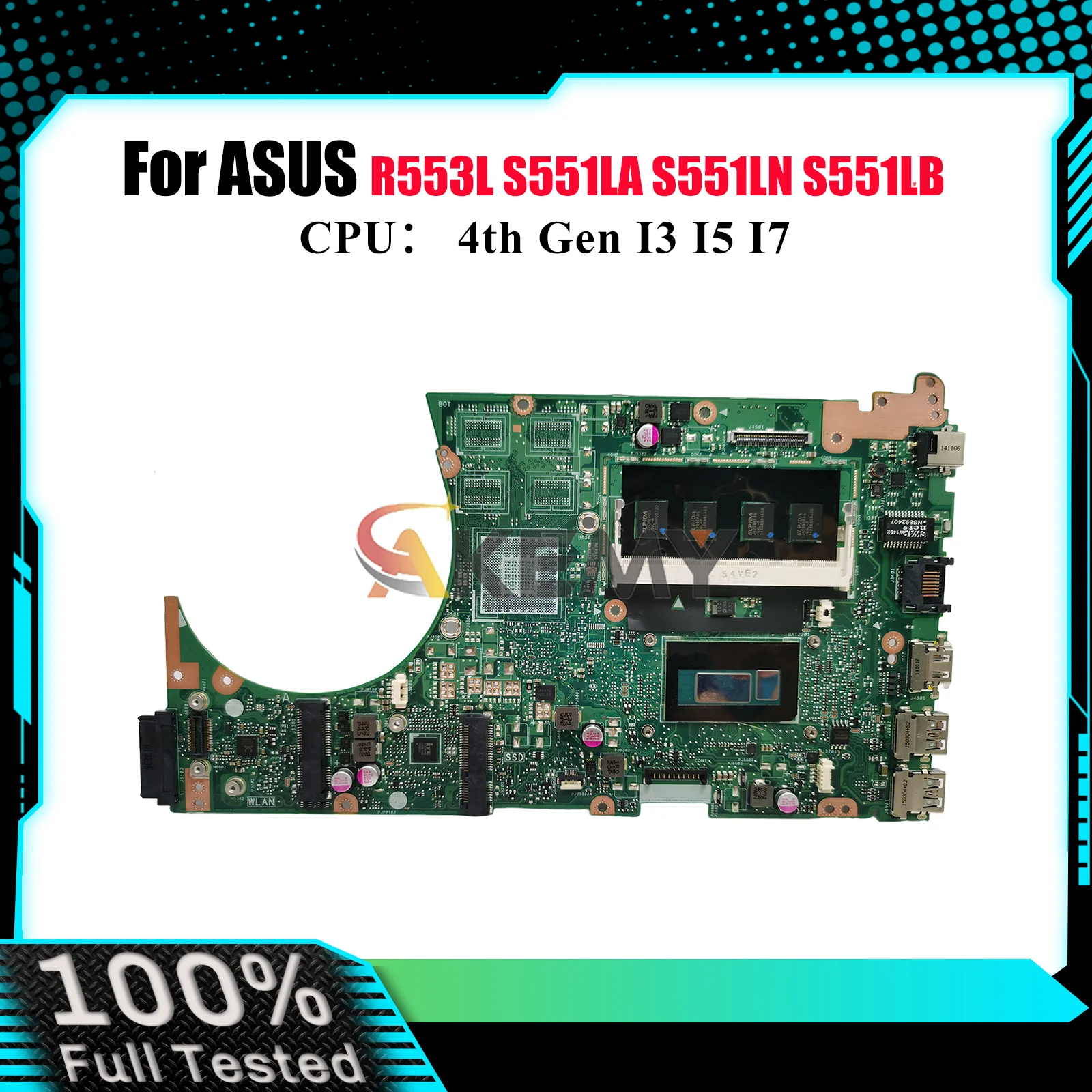

S551LA Материнская плата для ноутбука ASUS VivoBook S551LA S551L S551LN S551LB R553L Материнская плата для ноутбука с процессором I3 I5 I7 100% тест в порядке