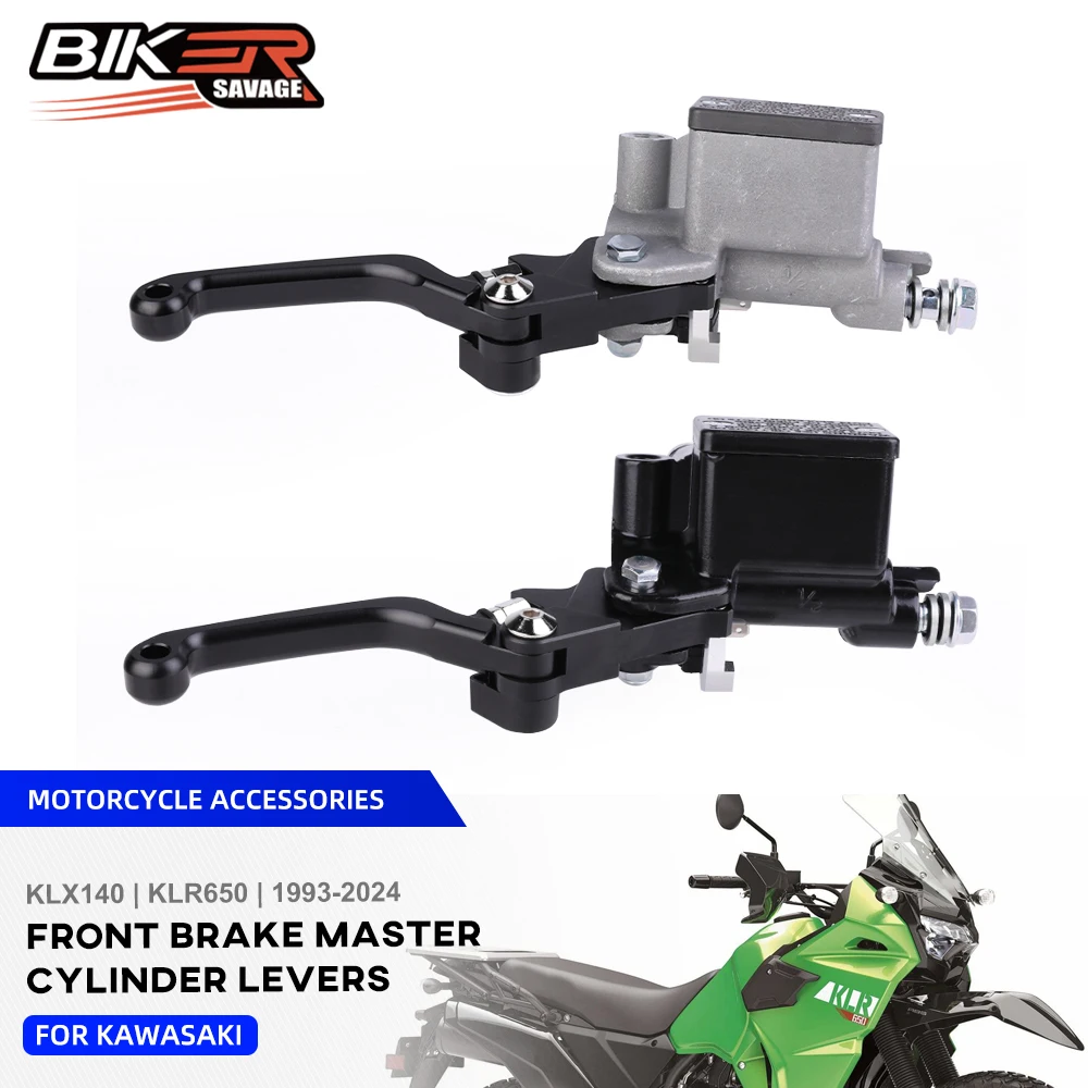 For Kawasaki KLR650 KLX140 2008-2024 Right Hydraulic Brake Master Cylinder Levers Motorcycle Accessories Front Barke Pump Lever