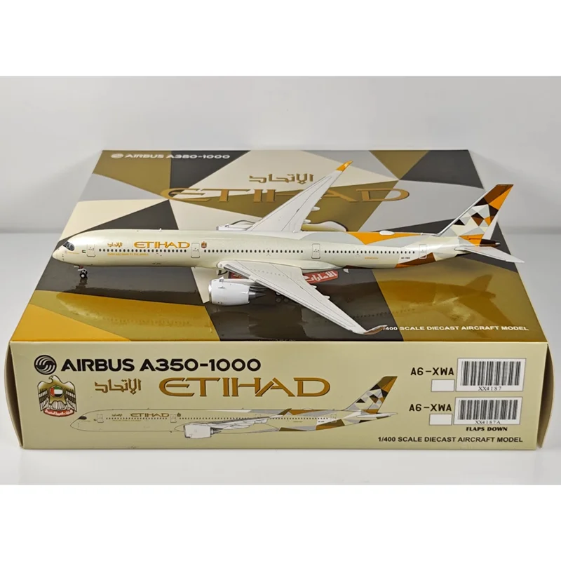 

JC Wings Diecast 1/400 Scale XX4175 Etihad Airways A350-1000 A6-XWB Alloy Aircraft Model Collectible Decorative Toy
