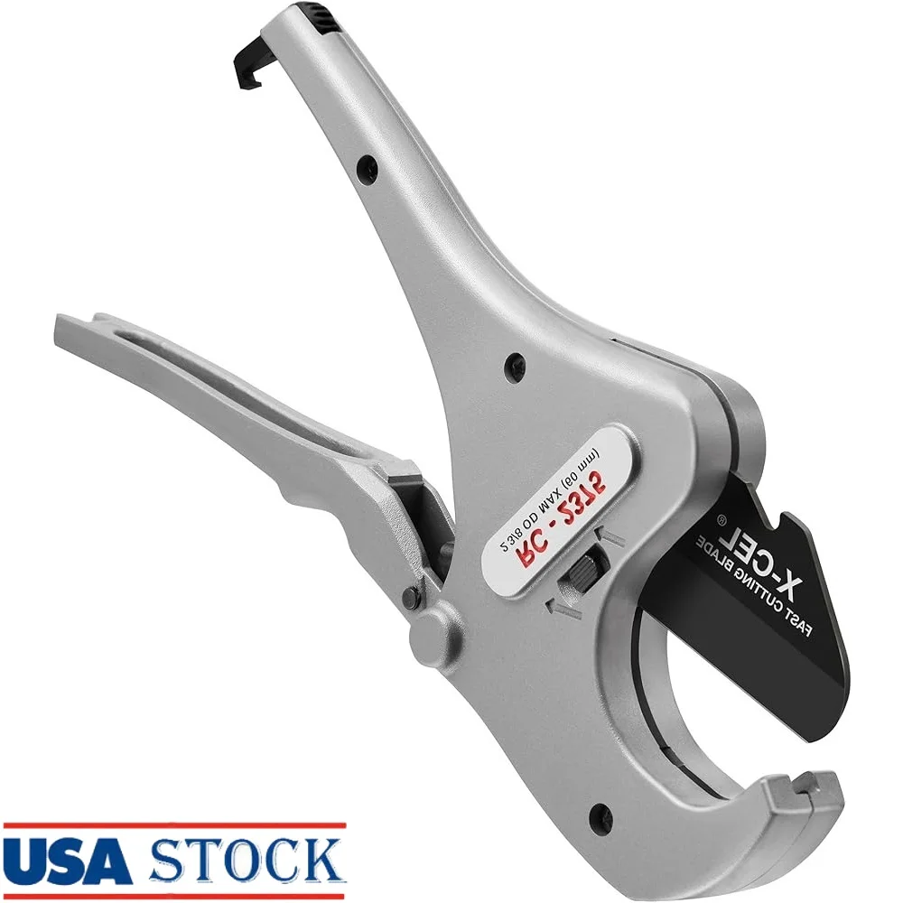 

Aluminum Ratchet Pipe Tubing Cutter 1/8 to 2-3/8 Inch Cuts PVC CPVC PEX Multilayer Plastic Rubber Hose Heavy Duty Tool