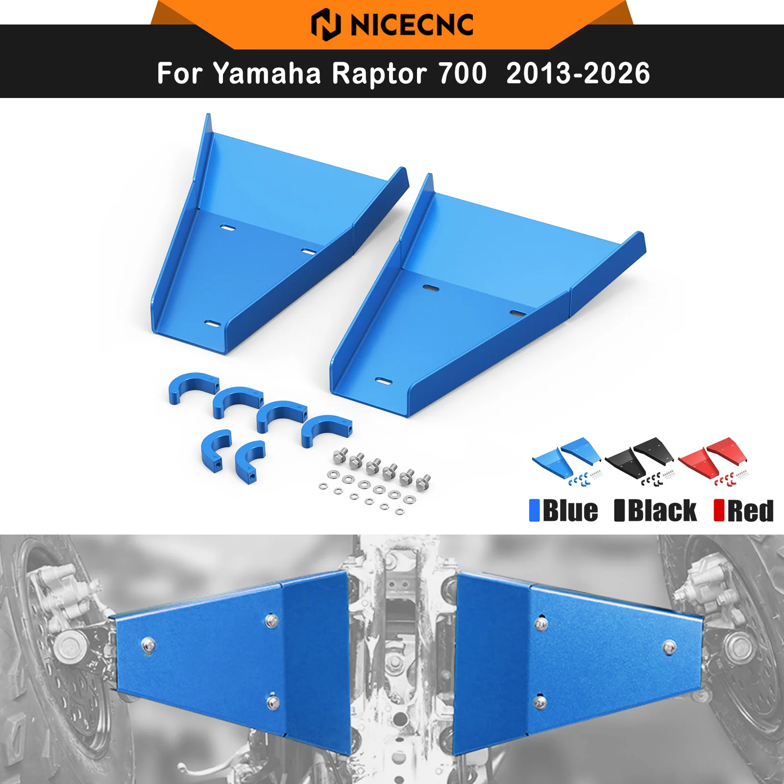NICECNC For Raptor 700 2013-2026 A Arm Guard For Yamaha Raptor 700R 2012 2016-2026 YFM700 YFM700R Aluminum ATV Accessories