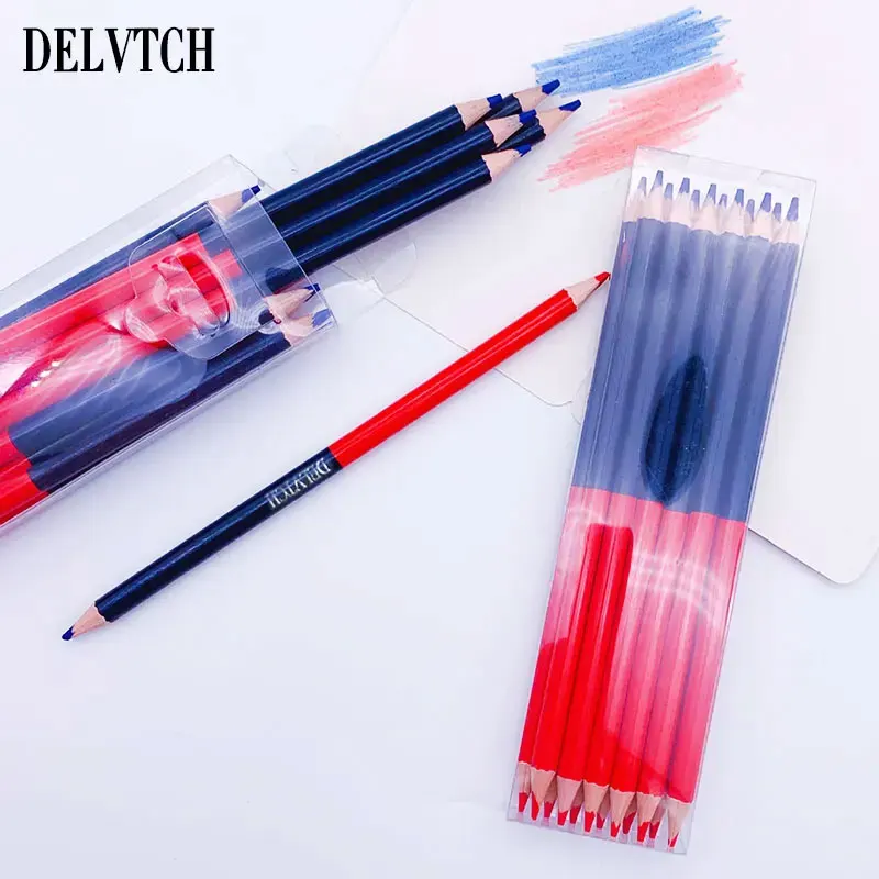 3Pcs/6Pcs/12Pcs Double Color Pencil Red Blue 3.0 Core Lead Dual Head For Art Drawing Sketch Draft Office School Work Note Mark