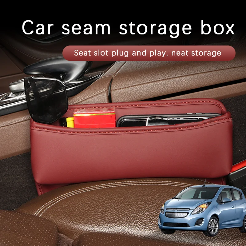 

Car Seat Gap Storage Box Driver Front Auto Seat Gap Filler Organizer Wallet Keys Card Storage Box For Chevrolet SPARK