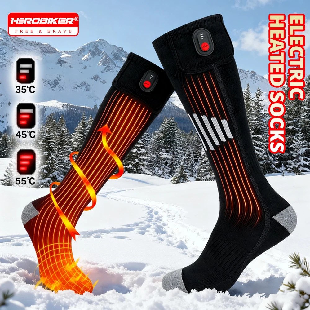 

Rechargeable Heated Socks 5000mah Battery USB Powered Warm Heating Socks for Men Women for Skiing Snowmobile Camping Hiking