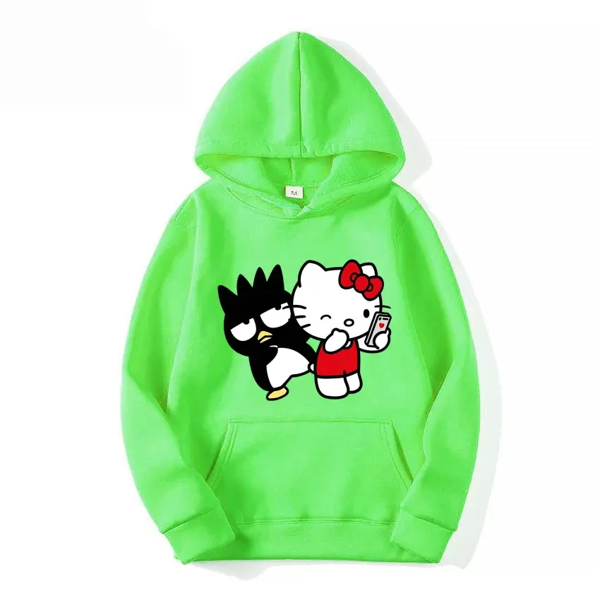 Top Y2k Women's Hoodie Hello Kitty Tops Free Shipping Winter Fashion Cute Anime Hoodie Gothic Clothing Oversized Loose Sweatshir