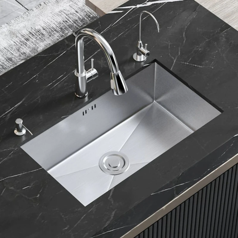 LMM stainless steel under-counter vegetable basin silver nano kitchen large single sink household vegetable sink