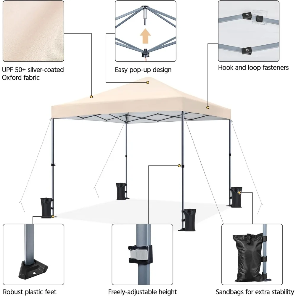 Всплывающая палатка с навесом быстрого приготовления 10x10 для 1 человека, портативная уличная коммерческая беседка с простым настройством, мгновенное укрытие с кнопкой
