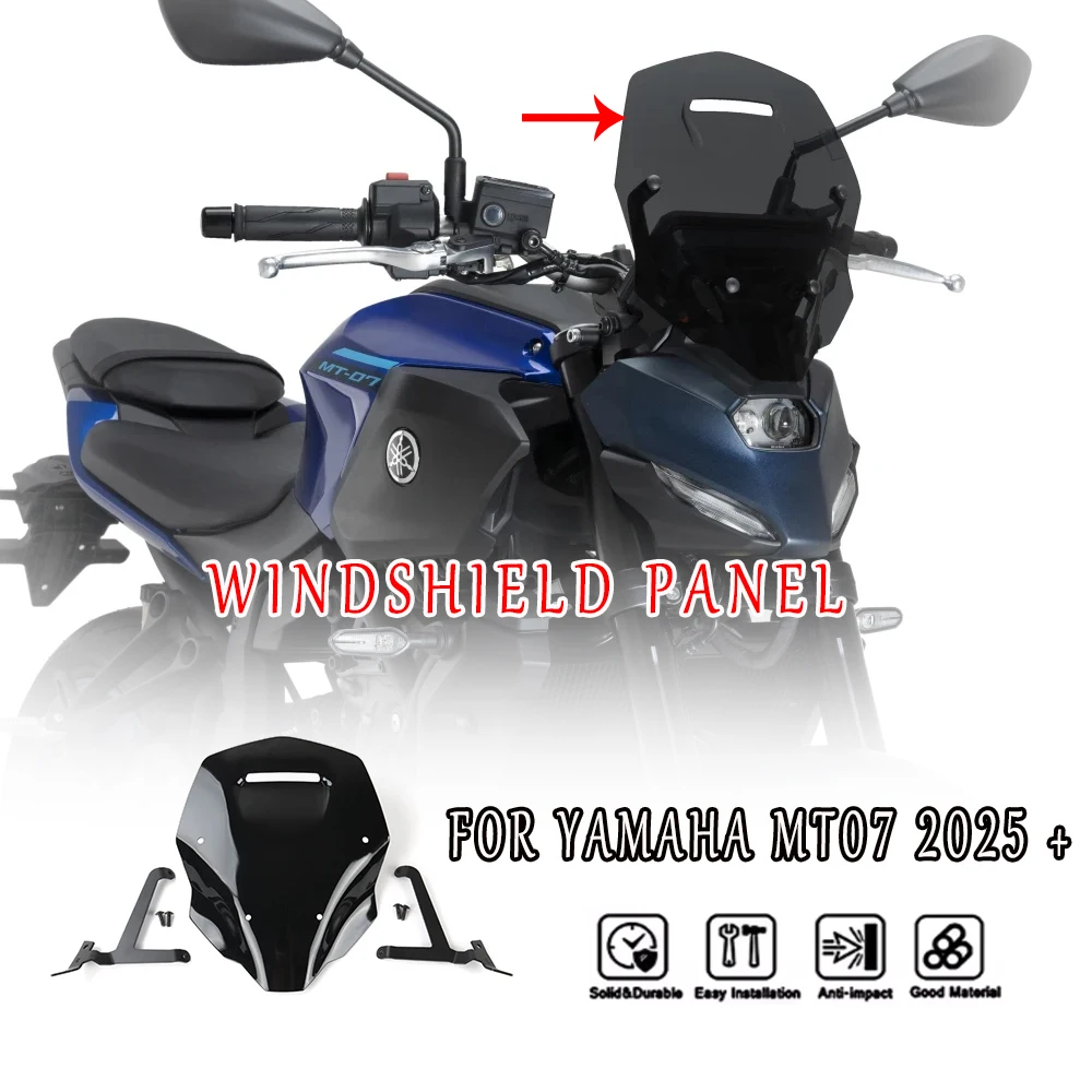

Подходит для лобового стекла мотоцикла Yamaha MT-07 Gen4 2025 2026, высококачественный солнцезащитный козырек из АБС-пластика.