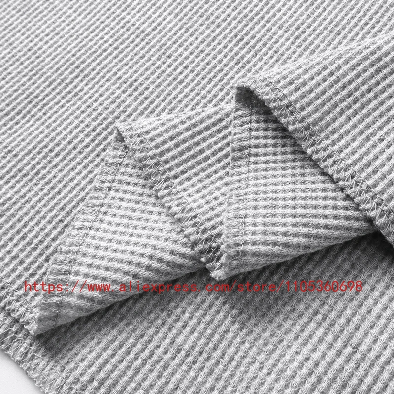 Men's Women's Casual Wear Vintage Style Gothic Font West Coast Long Sleeve Heavyweight Waffle Fabric Unisex High Street Top view 4