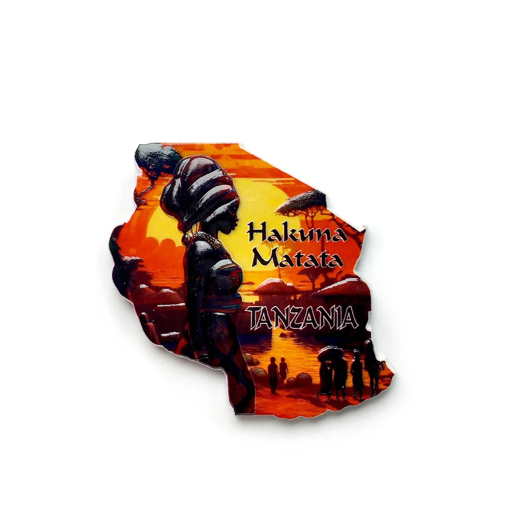 3D Resin Hakuna Matata Tanzania Fridge Magnet - ‌Decorative Home & Room Decor Fridge Magnets