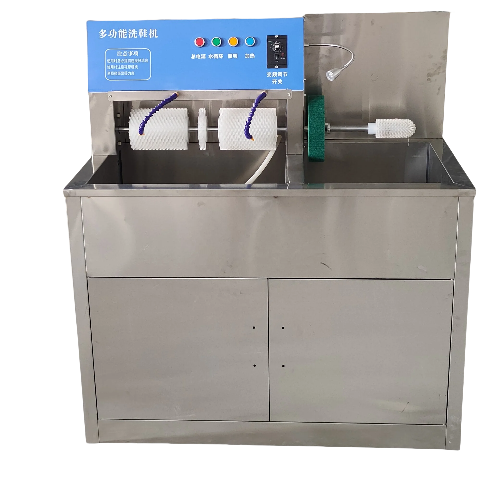 

A large number of industrial laundry shoes are cleaned, and drying facilities for washing machines, shoe washers