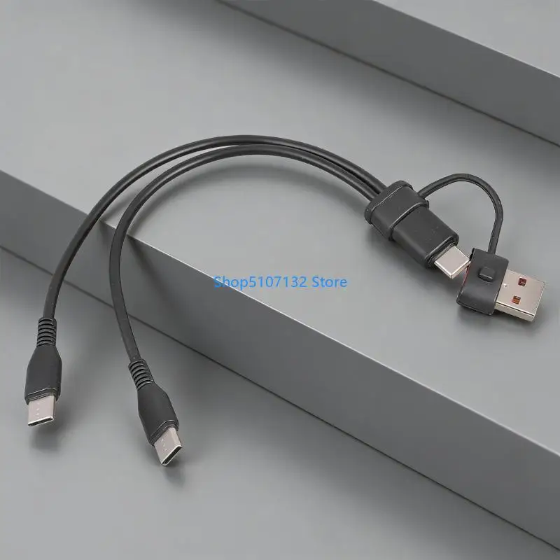 87HD USB C Splitter 1 in 2 Out Charging USB C Data Splitter Extension Cable Type C