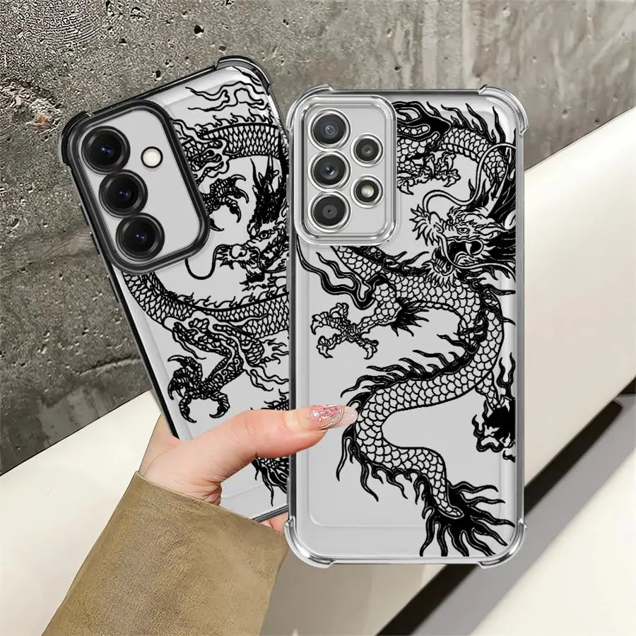 Case for Samsung Galaxy A13 A24 A21s A25 A33 A16 A15 A26 A35 A36 A52 A17 Phone Cover Cool C-Chineses Dragon