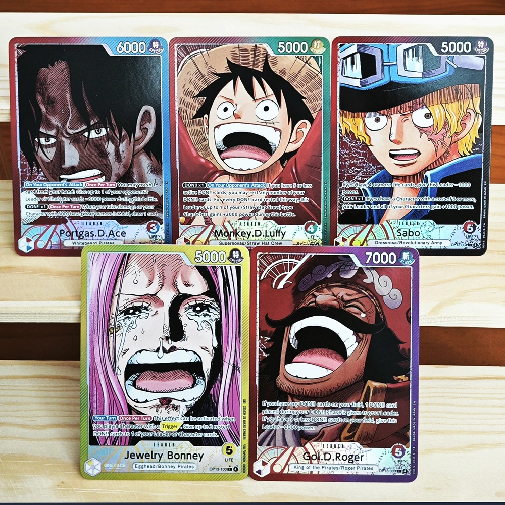 ONE PIECE OPCG OP13 HoloFoil Manga-Karten Luffy/Ace/Sabo/Bonney/Roger - Sammelkarten für Spiel, Anime und Hobbys