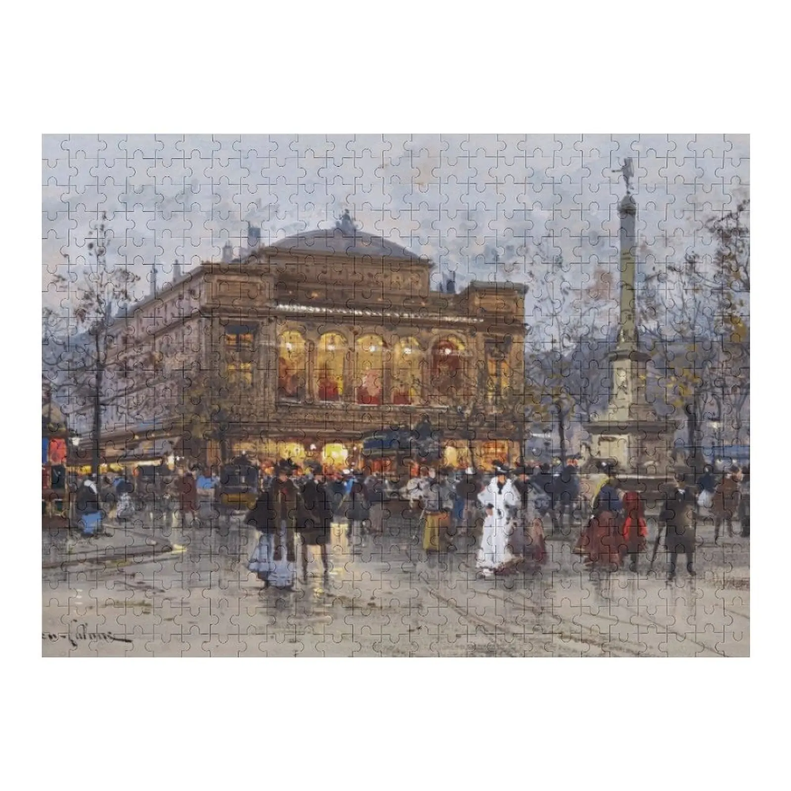 

The Chatelet Theater, Paris - Eugene Galien-Laloue Jigsaw Puzzle Wood Adults With Photo Wood Photo Personalized Puzzle