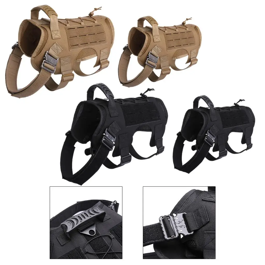 

Dog Harness Vest Working Dog Clothes Harness Leash Set Molle Dog Vest for Medium Large Dogs German Shepherd
