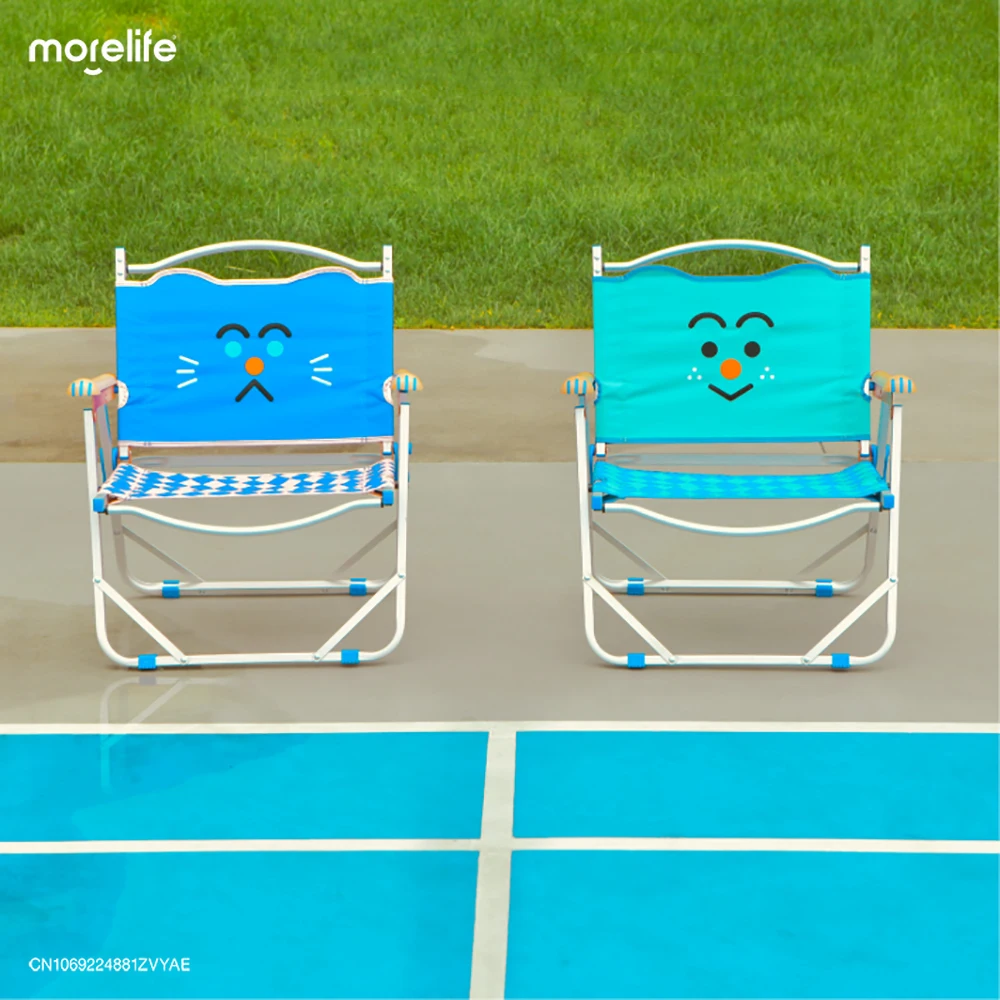 Nordic Portable Folding Outdoor Chairs Cute Unique Licht Camping Chair Beaches Fishing Chaise Ligstoelen Moon Stool Furniture