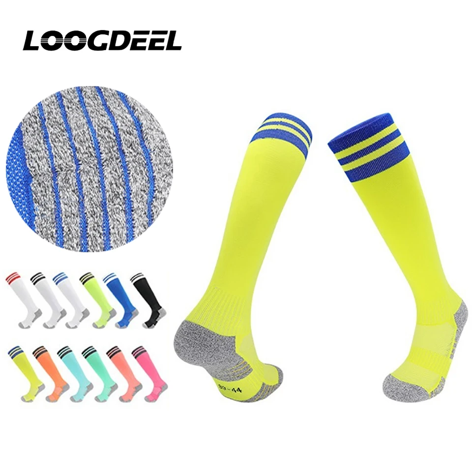 

Loogdeel, 1 пара футбольных носков в клубном стиле для детей и взрослых, длинные спортивные носки до колена с махровой подошвой для мальчиков