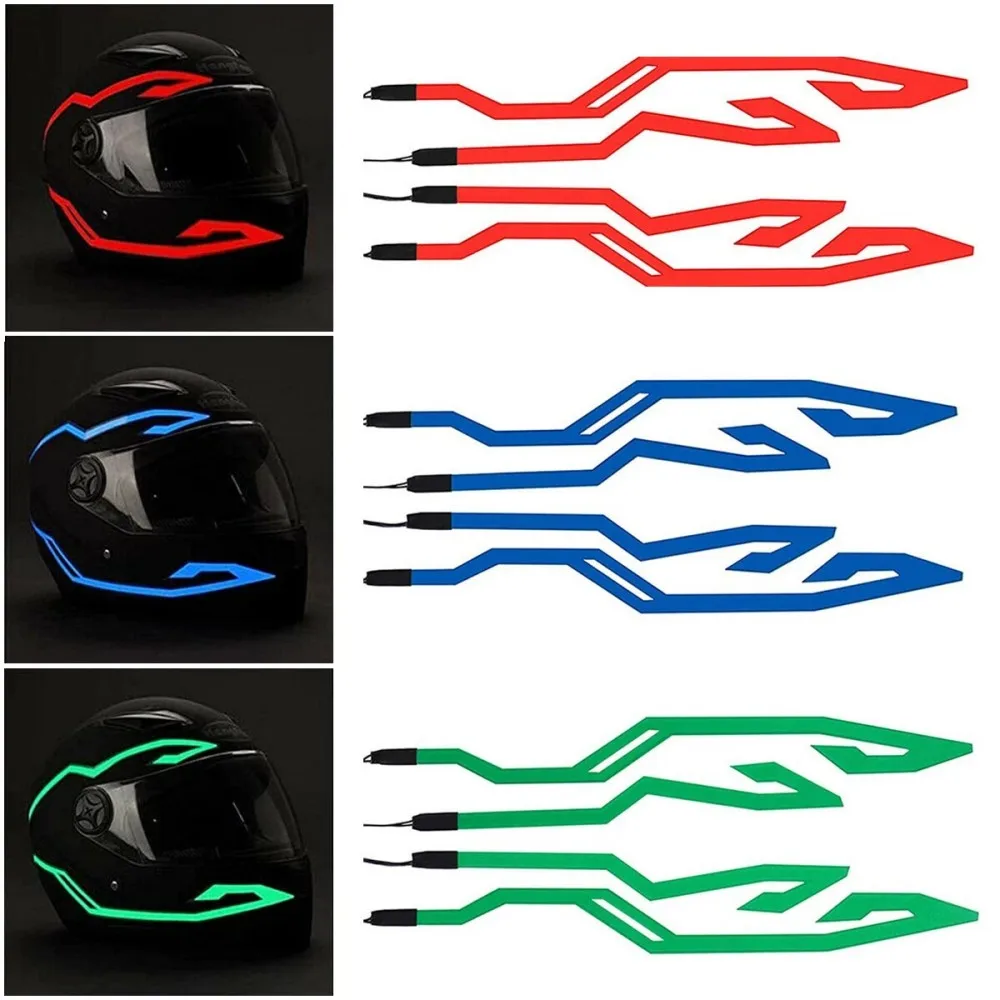 

1PCS Motorcycle Helmet LED EL Lights Strip Night Riding Signal Flashing Bar DIY