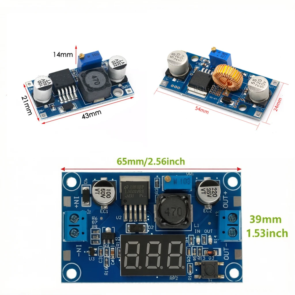 DC-DC Buck Converter Adjustable Step-Down Module LM2596 XL4015 3A 5A Power Supply Volt Regulator Board DIY Step-Down PCB Board