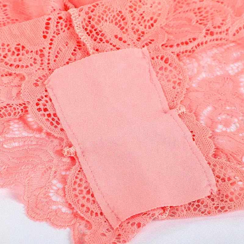 Sexy Women Floral Lace Panties Perspective Underwear V Waist Solid Color Underpants Female Breathable Intimates Lingerie image 5