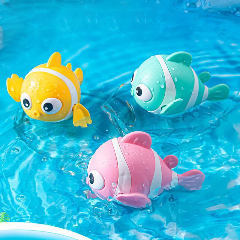 

Kids Bath Toy Cute Swimming Clown Fish Bath Toy For Toddlers Floating Wind Up Toy For Boy Girl Bathroom Water Play Clockwork Toy