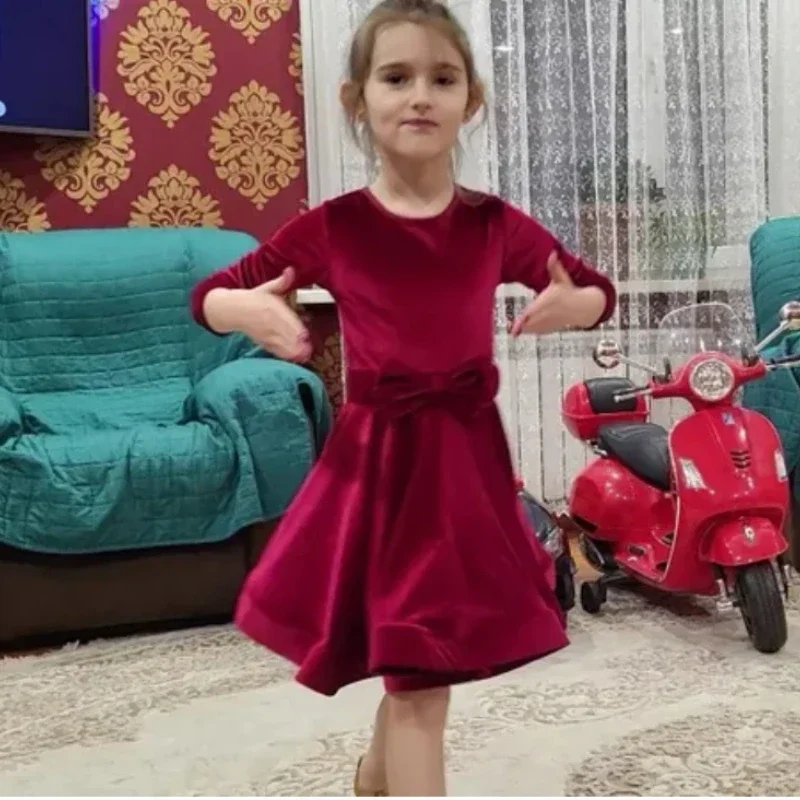 

Костюм для латинских танцев для девочек, весенне-осеннее платье для латинских танцев, тренировочный костюм, костюм для самбы, танцевальная юбка