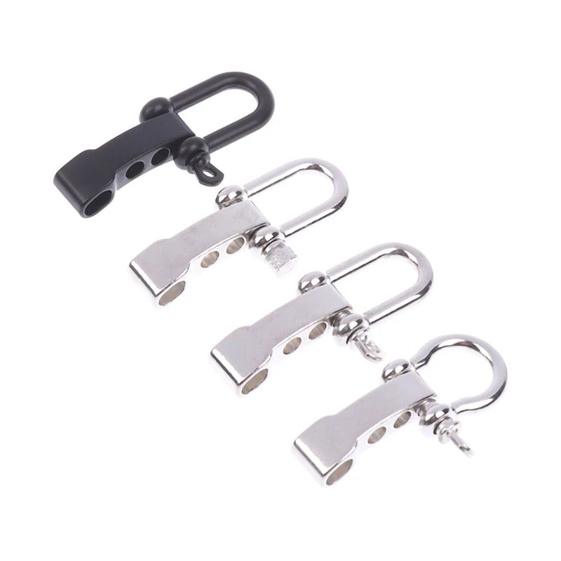 1Pc Umbrella Rope Bracelet Buckle Outdoor Adjustable Metal Bow Anchor Clasp D Shackle Clip Side Release Wrist Strap U Shackles