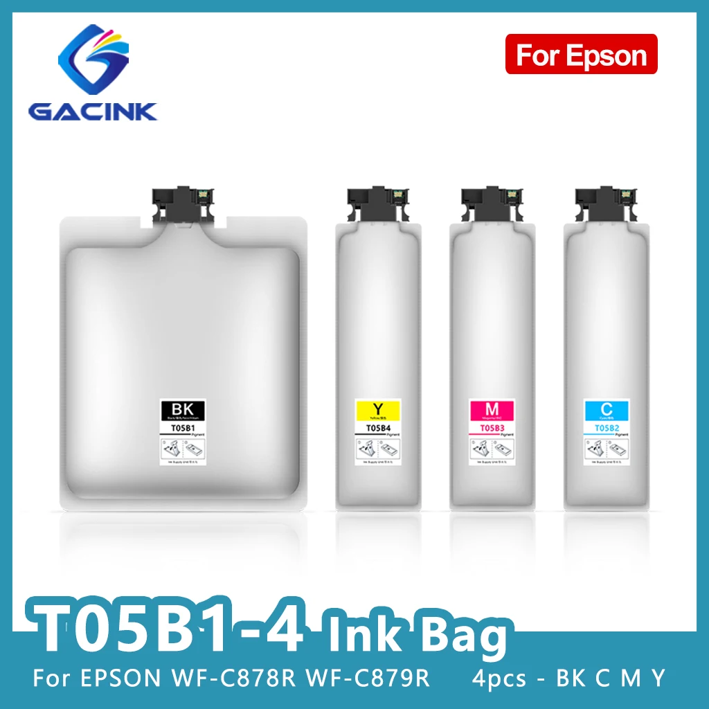 T05B1 T05B2 T05B3 T05B4 Ink Cartridge With Pigment Ink For Epson WorkForce ProWF-C878R WF-C879R Printer Ink Bag 1560ml/420ml