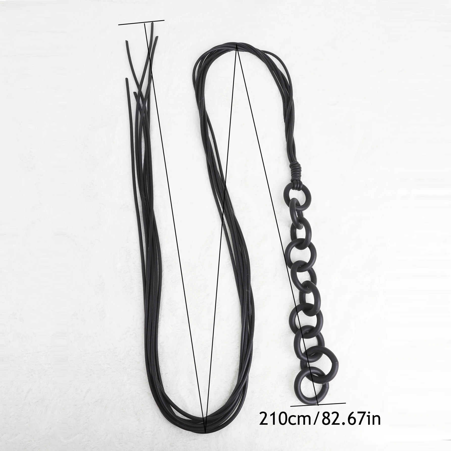 UKEBAY New Black Round Rope Pendant Necklace Rubber Chain Multifunctional Wear Fashion Design Necklace Holiday Gift New Gothic
