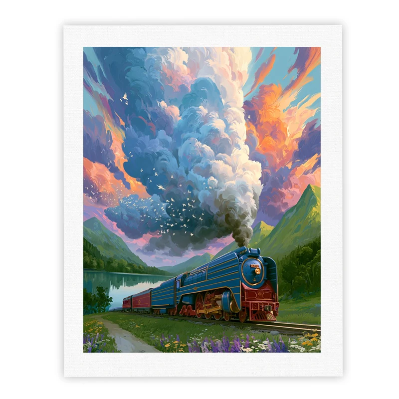 

CHENISTORY Coloring By Number Train scenery Kits For Adults Handpainted DIY Picture By Number On Canvas Home Decoration 40x50cm