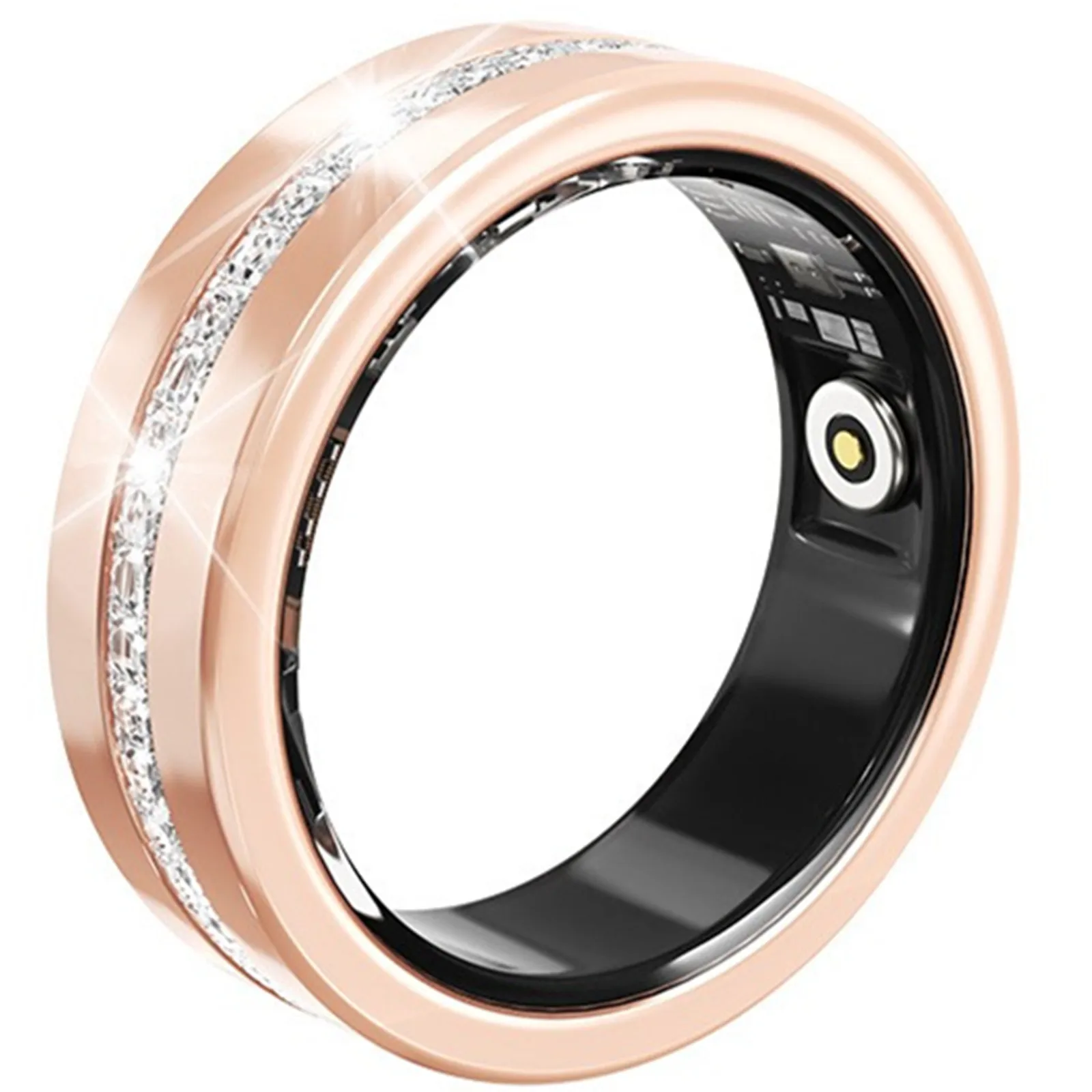

Woman Diamond Inlaid Waterproof Smart Ring Heart Rate Blood Oxygen Sleep Health Monitoring Multi Sports Mode Wireless Bluetooth