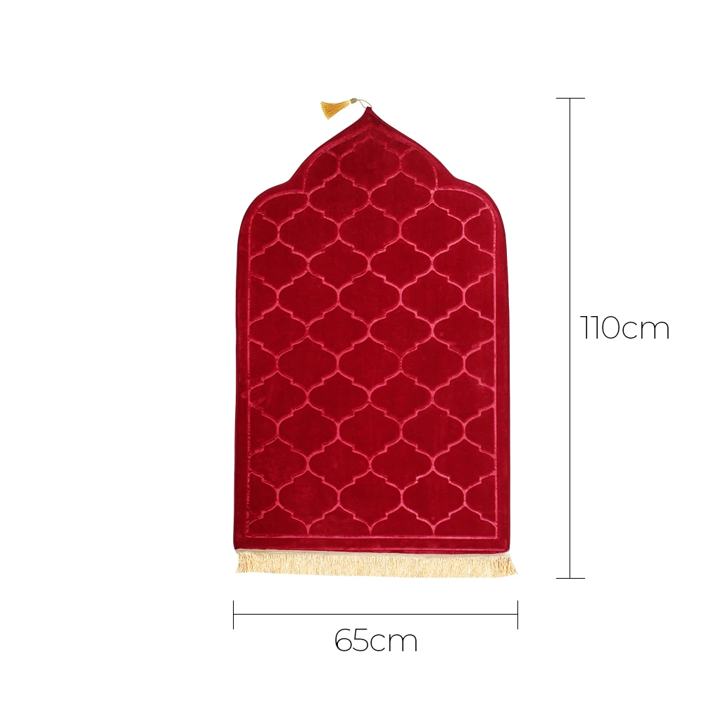 Embossing Floor Carpets Portable Prayer Mat Soft Non-slip for Muslim Ramadan Travel Prayer Rug Flannel Carpet Worship Kneel