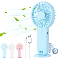 Portable Mini Fans 600mAh USB Rechargeable Fans 3 Modes With Phone Stand for Travel Makeup Eyelash Fun for Kids Girls Women